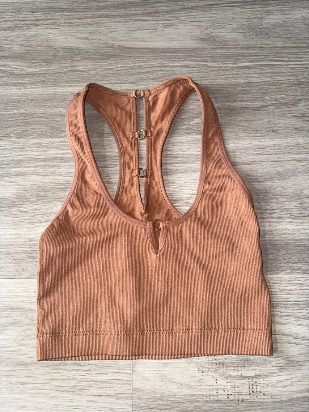 aerie Cropped Ribbed Tank - Rust